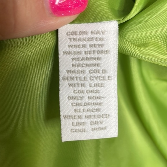 NWT Charter Club black & white open front jacket. Long sleeves. Lime green lined - Picture 11 of 13